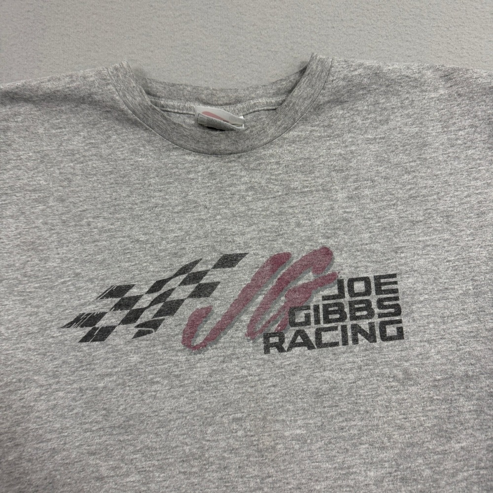 Vintage Nike Joe Gibbs Racing Graphic Shirt Men's Xl Gray Racing Made In Usa View 3